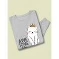 thumbnail image 3 of Awesome Today Cat Crown Sweatshirt Women -Image by Shutterstock, Female XX-Large, 3 of 4