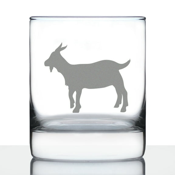 Bevvee Whiskey Rocks Glass 10.25 oz Goat Silhouette Gifts for Whiskey Enthusiasts Glassware & Drinkware