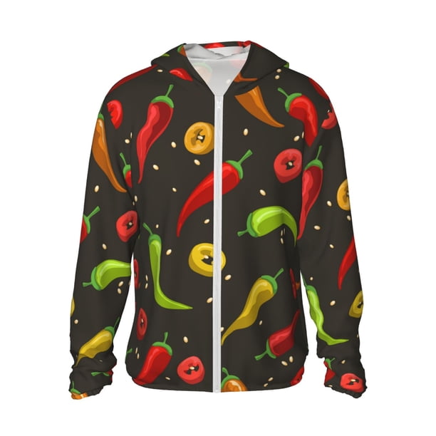 Fotbe Chili2 Chaqueta con Protección Solar UPF 50+ para Hombre y Mujer, Camisa con Capucha y Bolsillos-Small