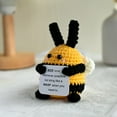 thumbnail image 2 of Muñeco de tiburón de energía positiva de ganchillo divertido con tarjeta para decorar la habitación del hogar, adorno de abeja de flores de punto hecho a mano, regalos de Navidad, 2 of 5