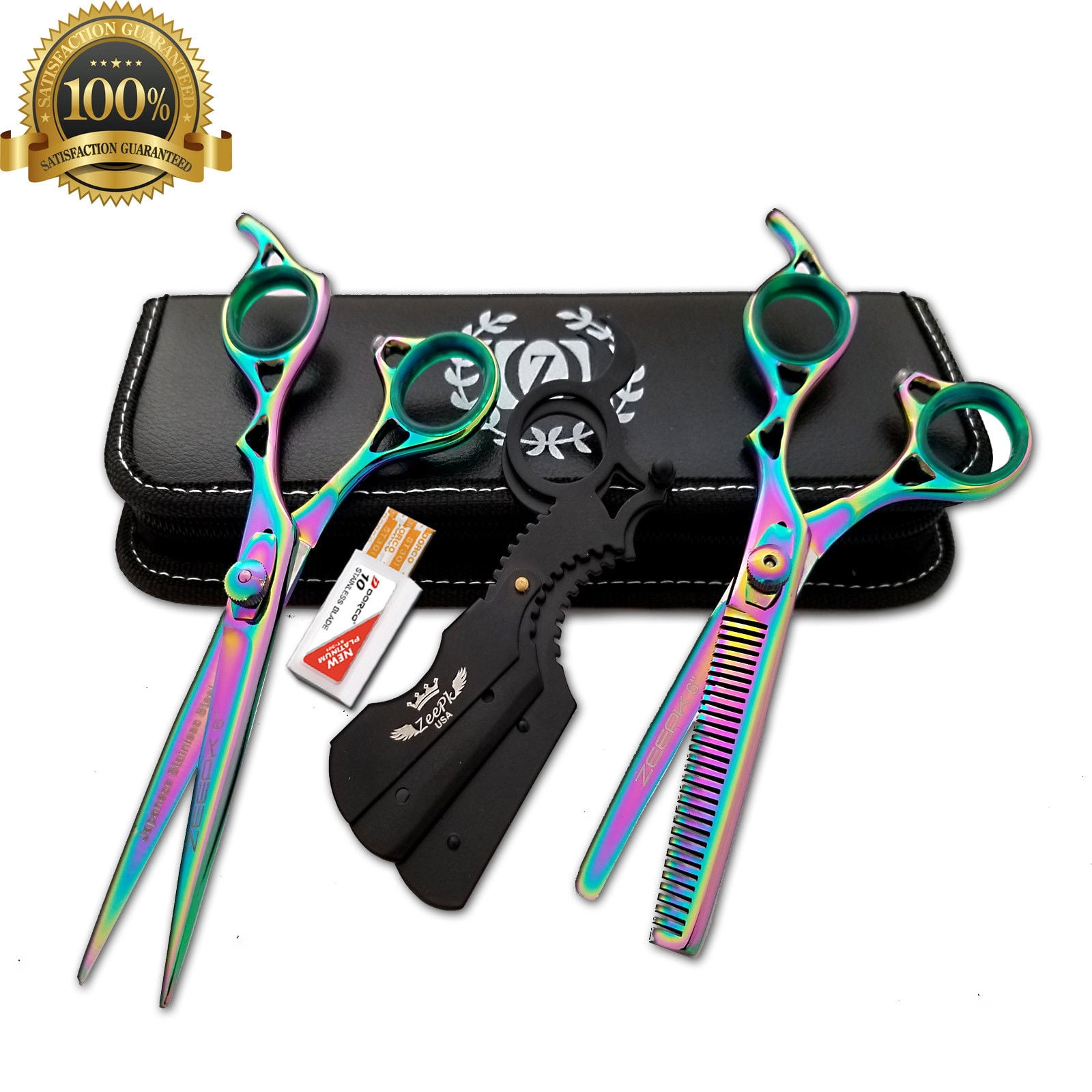 TIJERAS RAPADA Barber Shears Cut Haircut Shears Rainbow Custom 6 inch