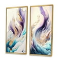 thumbnail image 3 of Designart "Waves of Blue, Gold, and Purple I" Abstract Spirals Framed Wall Art Set Of 2 - Blue Abstract Framed Canvas Set For Living Room Decor, 3 of 7