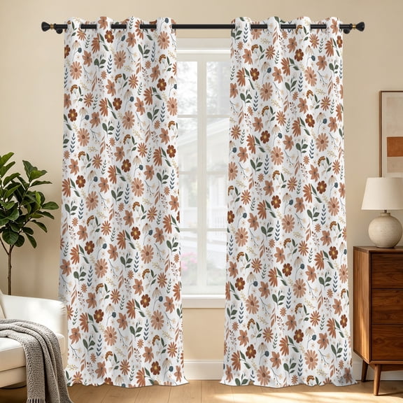 Tchckioa Vintage Boho Blackout Curtains for Apartment,Room Darkening Grommet Drapes,42x63 Inch,2 Panels