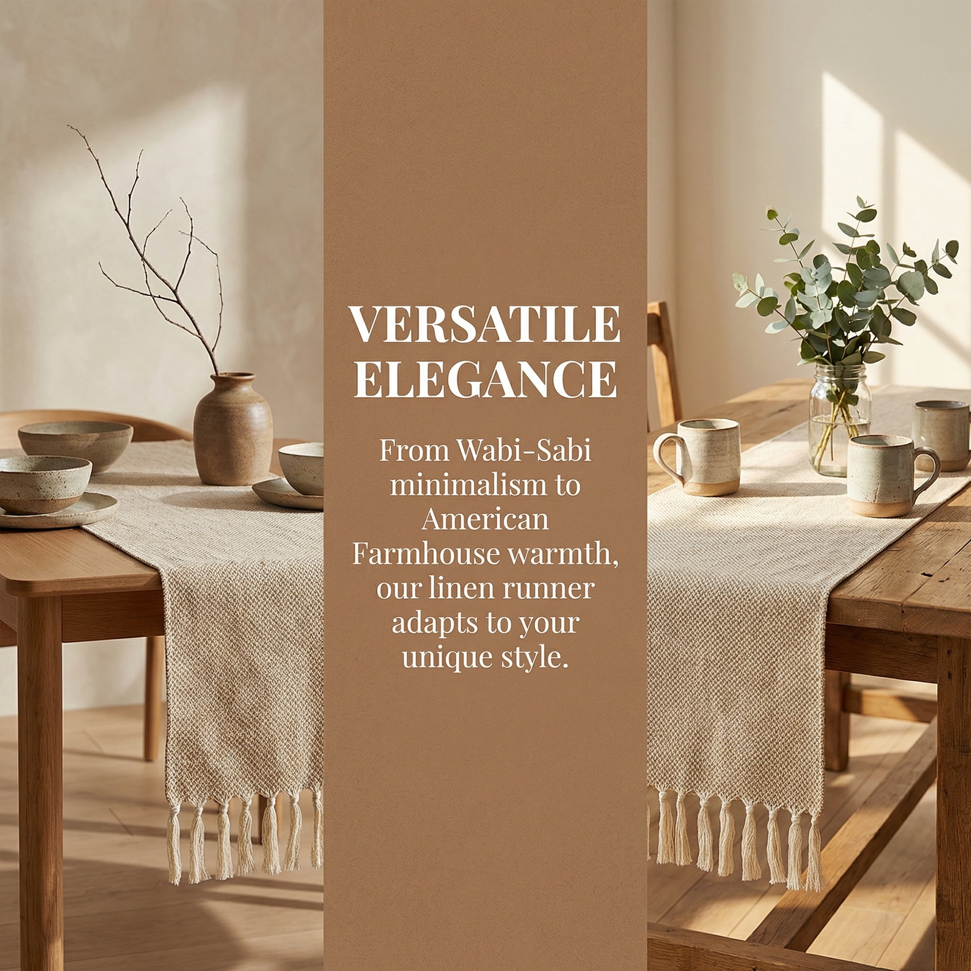 Unique Bargains Long Washable Tassels Table Runner for Decorations Waffle 13"x72"