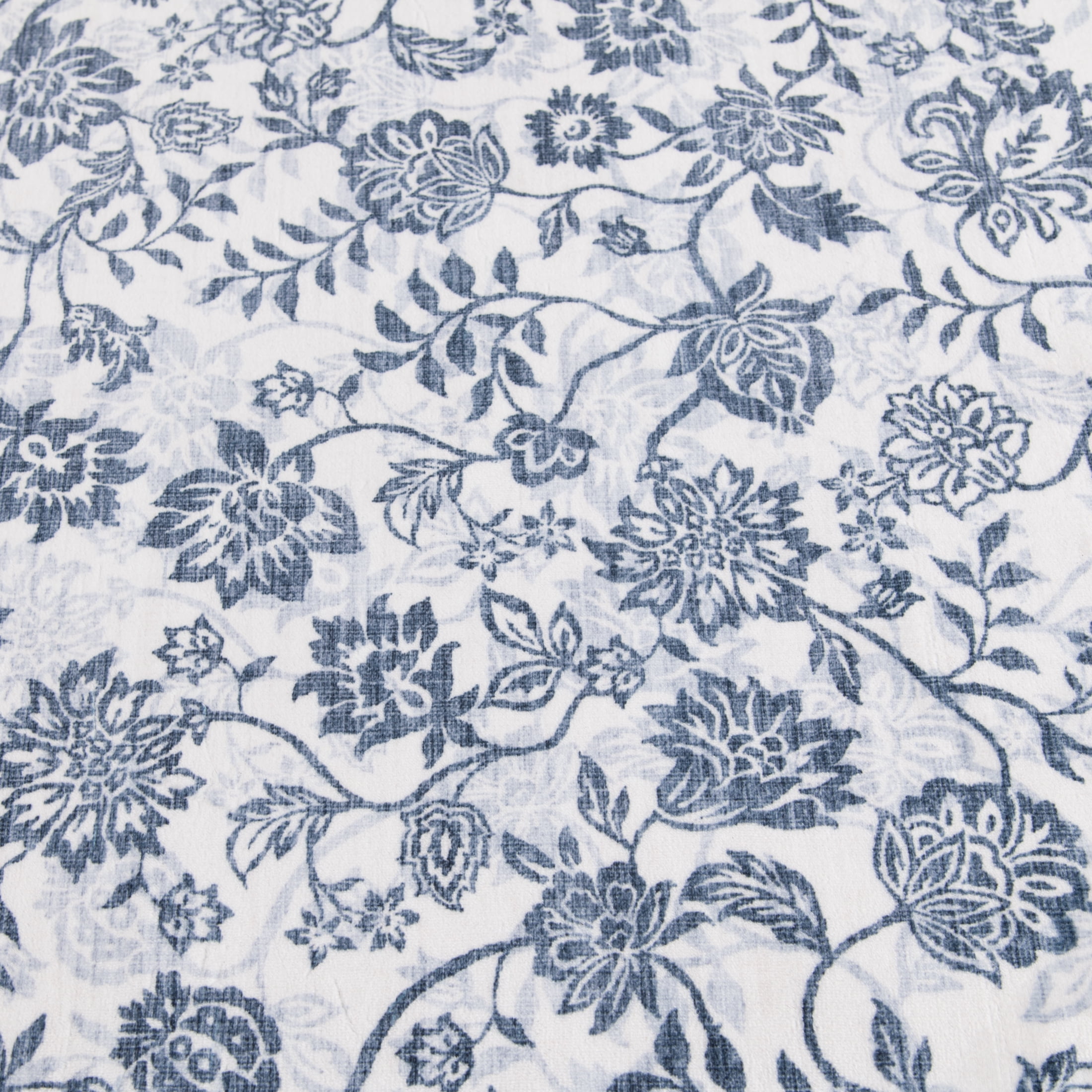 Mainstays Blue Floral Faux Fur Indoor Accent Rug, 36 in x 56 in