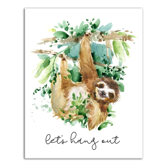 Creative Products Let's Hang Out Sloth 11x14 Canvas Wall Art