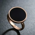 thumbnail image 6 of 14mm Black Band Rings Men Women's Titanium Steel Rose Gold Ring Size 4-10, 6 of 7