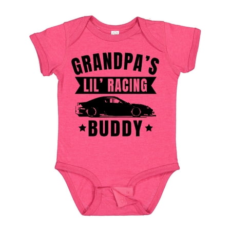 

Inktastic Grandpas Lil Racing Buddy Gift Baby Boy or Baby Girl Bodysuit