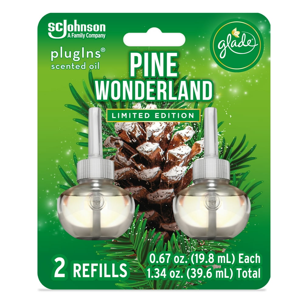 Glade PlugIns Refill 2 CT, Pine Wonderland, 1.34 FL. OZ. Total, Scented