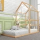 thumbnail image 1 of Cama infantil 90x200, cama casita infantil de madera de pino, cama de suelo estable para niñas y niños, cama juvenil, madera maciza, color natural esquí esquí Gafas de esquí, 1 of 5