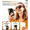 thumbnail image 5 of LeYi for Samsung Galaxy A35 5G Case: with Tempered Glass Screen Protector [2 Pack] 360° Rotatable Ring Holder Magnetic Kickstand, Plating Rose Gold Edge Samsung A35 5G Case, Black, 5 of 8