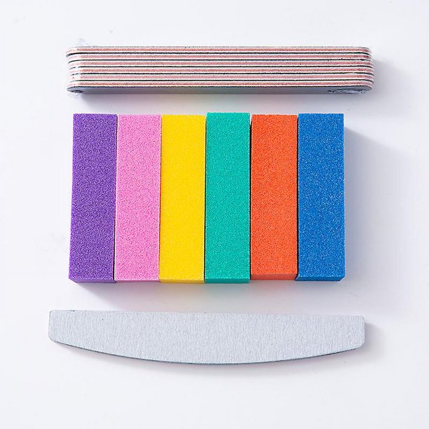 Lima y pulidor de uñas, kit de herramientas de manicura profesional, bloque de pulidor para el cuidado del arte rectangular, limas de uñas de doble cara, tablero de esmeril