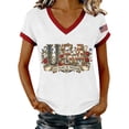 thumbnail image 2 of YVNAURA Womens Patriotic 250th Anniversary T Shirt V Neck American Flag Graphic Tee 1776-2026 USA Classic Fit Casual Summer Top for 4th of July Every Day Pride, White, M, 2 of 7