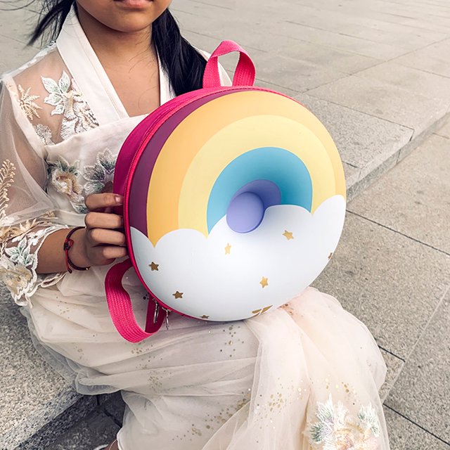 Bolsa Cute Donut Rainbow Backpack Kids Kindergarten School Book Bag Mochila informal Tmvgtek Para estrenar