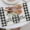 thumbnail image 5 of Placemats Set of 4,Floral Buffalo Plaid,Washable Burlap Heat Resistant Cloth Place mat for Dinning Table,Farmhouse,Outdoor,18X12 Inch, 5 of 6