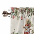 thumbnail image 5 of Winter Snowman Kitchen Curtains and Valances Set, Christmas Gift Leaf Flower Snow Ball Vintage Linen Rod Pocket Window Valance Window Curtain Panels for Living Room Bedroom, 27.5x24in, 3 Pieces, 5 of 7