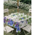 thumbnail image 3 of Square Outdoor Tablecloth with Umbrella Hole Spring Flowers Outside Table Cloth Waterproof Patio Table Cover Summer Rustic Botanical Butterfly Zipper Tablecloths for Picnic Party Camping 60x60 Inch, 3 of 8