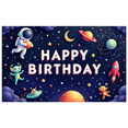 thumbnail image 4 of Astronaut Theme Kids Birthday Banner Space Elements Happy Birthday for Children's Party Indoor Decoration Event Celebration, 4 of 7
