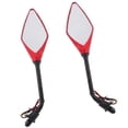 thumbnail image 1 of 2pcs Universal 10mm Motorcycle Rear View Side Mirrors LED Turn Signal , Red, 10mm, 1 of 10