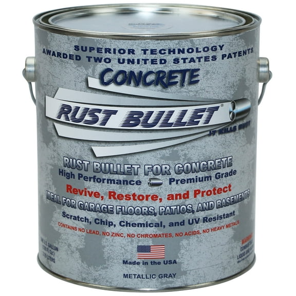 Rust Bullet - Coating for Concrete - 1 Gallon Metallic Grey