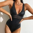 thumbnail image 4 of Gibobby Trajes de Baño Mujer Completo Traje de baño ajustado con cuello en V profundo para mujer(Negro,G), 4 of 5