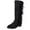 Black, variant on Knee High Boots Women Low Heel Pointed Toe Slip On Booties with Tassels Fringe 2025 Trendy Wide Calf Casual Snow Boots