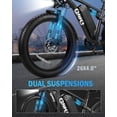 thumbnail image 5 of Qlife Racer Plus Electric Bike for Adults Peak 749W Motor Up to 19.8MPH, 4.0 Fat Tire Electric Mountain Bicycle with 48V 15.6AH Battery, 7 Speed Full Suspension Ebike(Black), 5 of 7