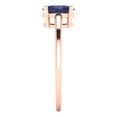 thumbnail image 3 of 1 ct Oval Cut Simulated Blue Sapphire Solitaire Engagement Ring for Women in 18K Rose Gold, 3 of 5