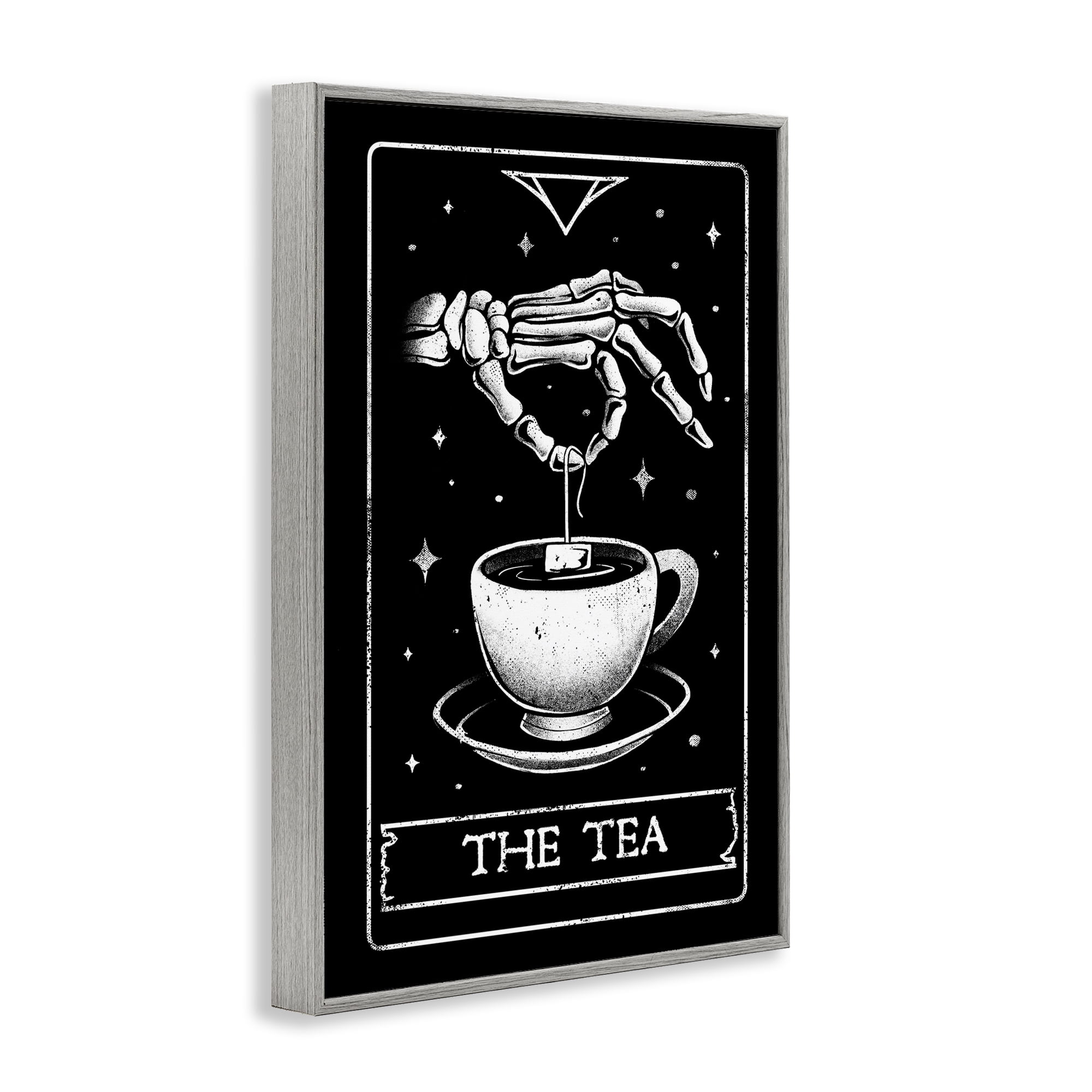 Stupell Industries The Tea Skeleton Tarot Gray Framed Giclee Art, design by EduEly Designs