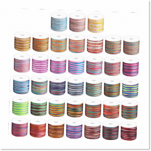 Colorful Nylon String for Jewelry Making - 38 Rolls of 0.8mm Nylon Cord for Friendship Bracelets, Macrame, and More