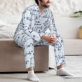 thumbnail image 5 of Mens Pajamas Set, Tasteful Math equation Button Down Long Sleeve Loungewear Sleepwear Pjs sets for Men, 5 of 5