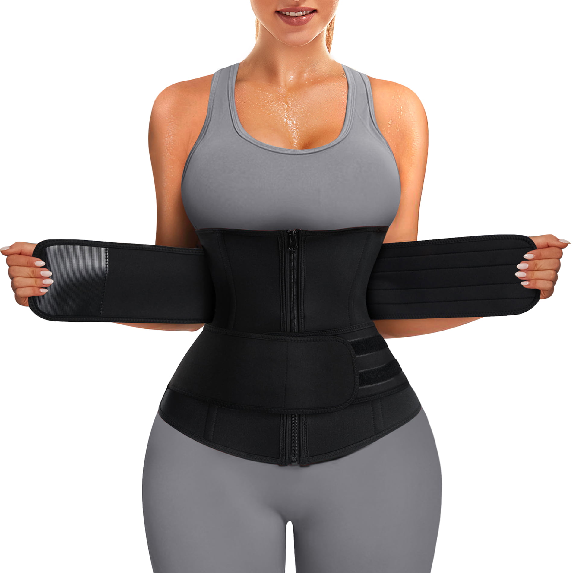 US Women Faja Workout Shirt Sauna Suit Body Shaper Neoprene Yoga Arm Slim Belt
