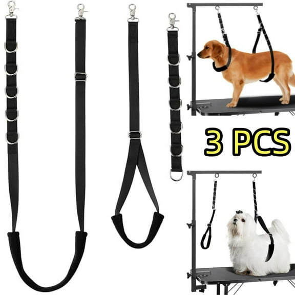 All-in-One Dog Grooming Set with Belly Strap & Loop for Grooming Tables Arms| Adjustable & Padded