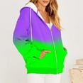 thumbnail image 4 of LLYwey Womens Full Zip Hoodie Women's Casual Printed Zippered Long Sleeve Hooded Sweater Jackets Tops New Women Hoodies Fleece Jackets Hoodie Style U8 Green-2 L, 4 of 6