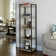thumbnail image 1 of Household Essentials 5 Tier Storage Tower Metal, Grey Shelf – Black Frame, Ashwood, 1 of 4