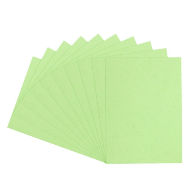 Unique Bargains 50Pcs Leather Texture Paper Binding Covers, Binding Presentation Covers, 8.5x11 Inches, 8 Mil 58 Lb, Light Green
