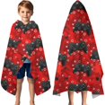 thumbnail image 3 of Black Controllers Games Icons Red Pattern Hooded Bath Towel，60"x35" for Ages 3 To 12 Kids, Quick Dry Lightweight Soft Microfiber Hood Beach Towel Cover Up for Kids, 3 of 7