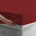 thumbnail image 3 of BedDecor 100% Egyptian Cotton 400TC 1Pcs Burgundy Twin-Xl Size 15 Inches Deep Pocket Fitted Sheet Solid Pattern, 3 of 3