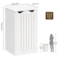 thumbnail image 6 of Trash Can Cabinet,13 Gallons Hidden Kitchen Garbage Can with Lid, No Inner Bin Needed, Wooden Recycling Trash Bin Cabinet for Kitchen, Living Room White WB05WW, 6 of 8