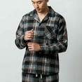 thumbnail image 5 of COUVER Men’s Fleece Pajama Set with Button-Down Top and Drawstring Pants Plaid Red Black Size M, 5 of 7