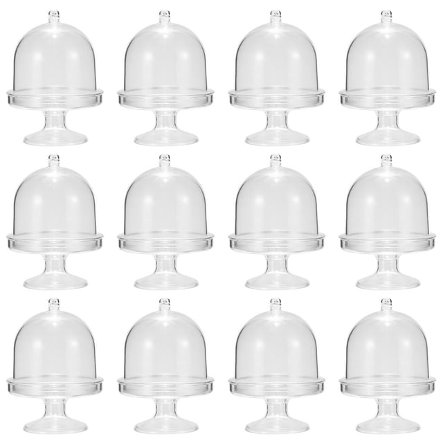 Yuarrent 12 piezas de caja de plástico para dulces, soporte transparente para dulces, placa de exhibición para cupcakes no tóxica, minisoporte para Kits de decoración para fiestas Yuarrent HA019219-00