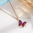 thumbnail image 5 of Butterfly Crystal Necklace for Women Sparkly Butterfies Birthston Choker Necklaces Elgant Colorful Gemstone Butterfly Pendant Necklace Dainty Gold Butterfly Necklaces Cubic Zirconia Jewelry Gifts, 5 of 10