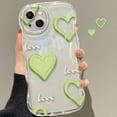 thumbnail image 3 of Simple Clear Bubble Hearts Pattern Phone Case Compatible with iPhone 15, Black, 3 of 7