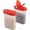 Red Large, variant on Signora Ware Spice Jars with Shaker Lids Refillable Seasoning Containers 9.5oz, 2-Pack Gray