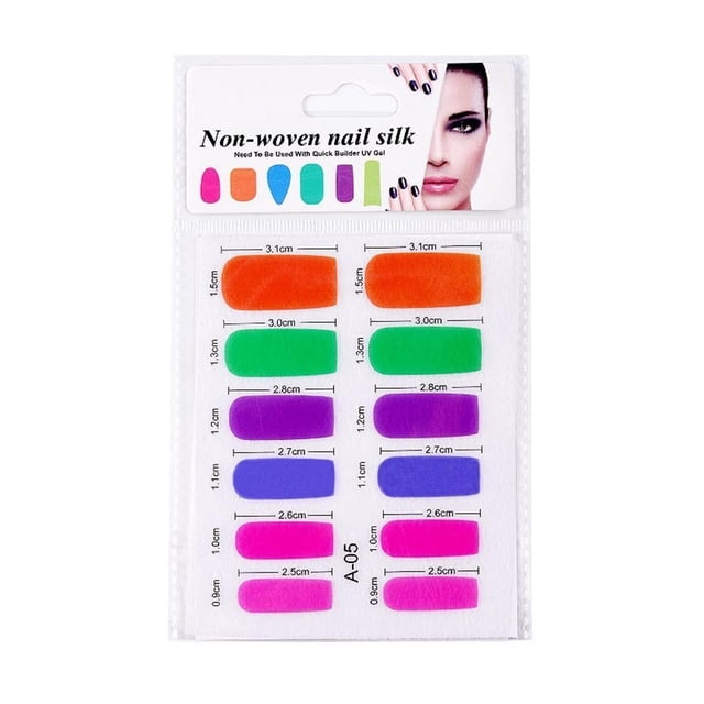 Puntas de extensión de seda no tejida de fibra de pa decoración de uñas de 2 hojas, herramientas de manicura y bricolaje 05 Sunnimix Seda de uñas no tejida