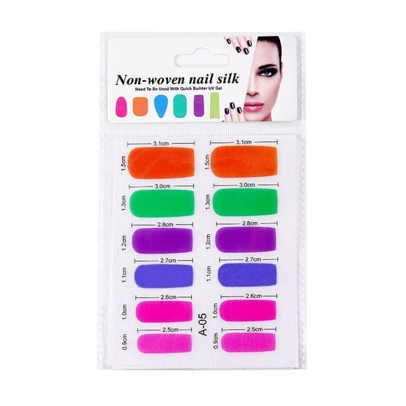 Puntas de extensión de seda no tejida de fibra de pa decoración de uñas de 2 hojas, herramientas de manicura y bricolaje 05 Sunnimix Seda de uñas no tejida