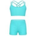 thumbnail image 2 of inhzoy 2PCs Gymnastic Outfits Swimwuit for Girls Racerback Crop Top with Bottoms Activewear Set,Sizes 4-14 Light Green 14, 2 of 8