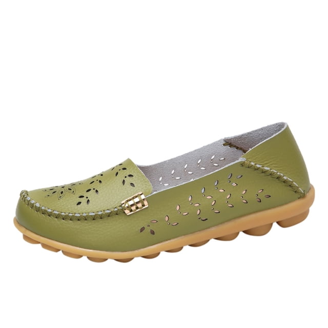 B91xZ Chaussures Plates pour Femmes à Talon Bas avec Bride à la Cheville, Vert 8