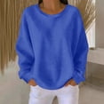thumbnail image 2 of Qingpeng Womens Lightweight Tops Solid Color Pullover Loose Crew Neck Long Sleeve Workout Sports Casual Tee Shirts, 2 of 6