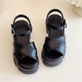 thumbnail image 3 of Eltusu Girls Sandals with Strap, Casuaol Non Slip Low Heels Open Toe Performance Sandals Black Size 13(Little Kids), 3 of 8